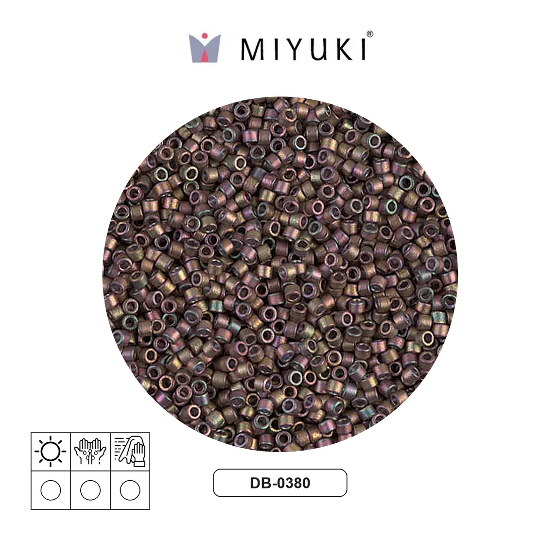 Miyuki delica 11/0 DB0380 mate metalizado verde x 50g