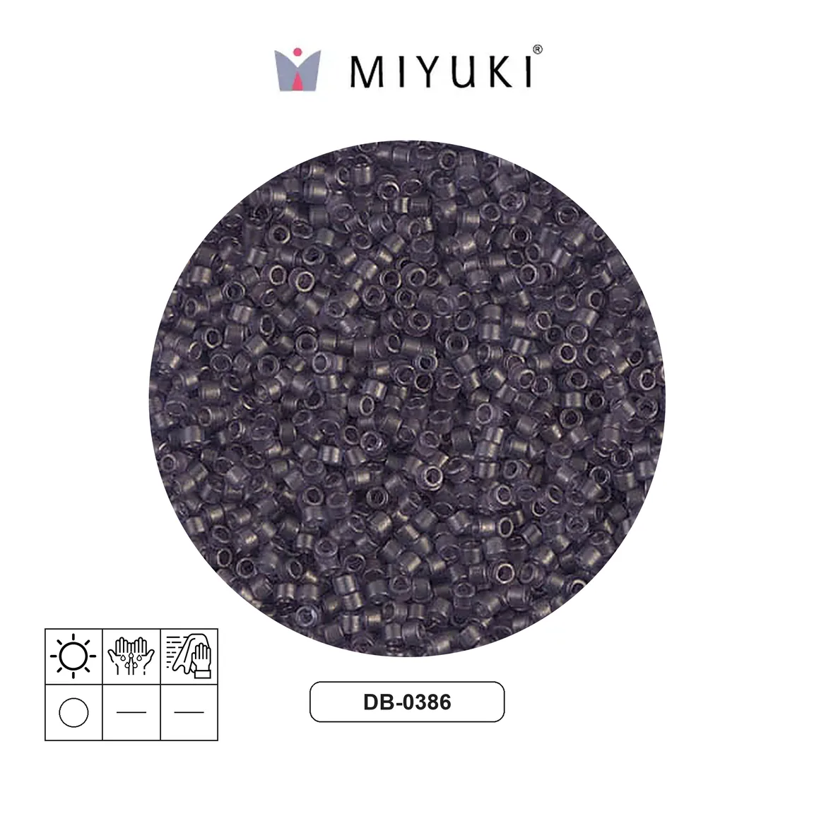 Miyuki delica 11/0 DB0386 transparente dried lila satinado x 50g