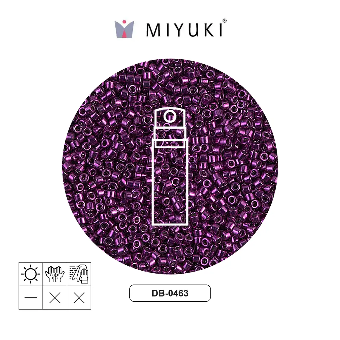 Miyuki delica 11/0 DB0463 galvani oscuro fucsia x 10g