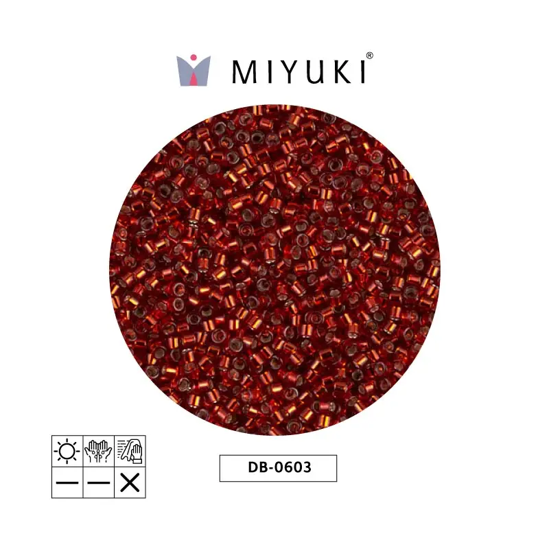 Miyuki delica 11/0 DB0603 plateado forrado brick rojo x 50g