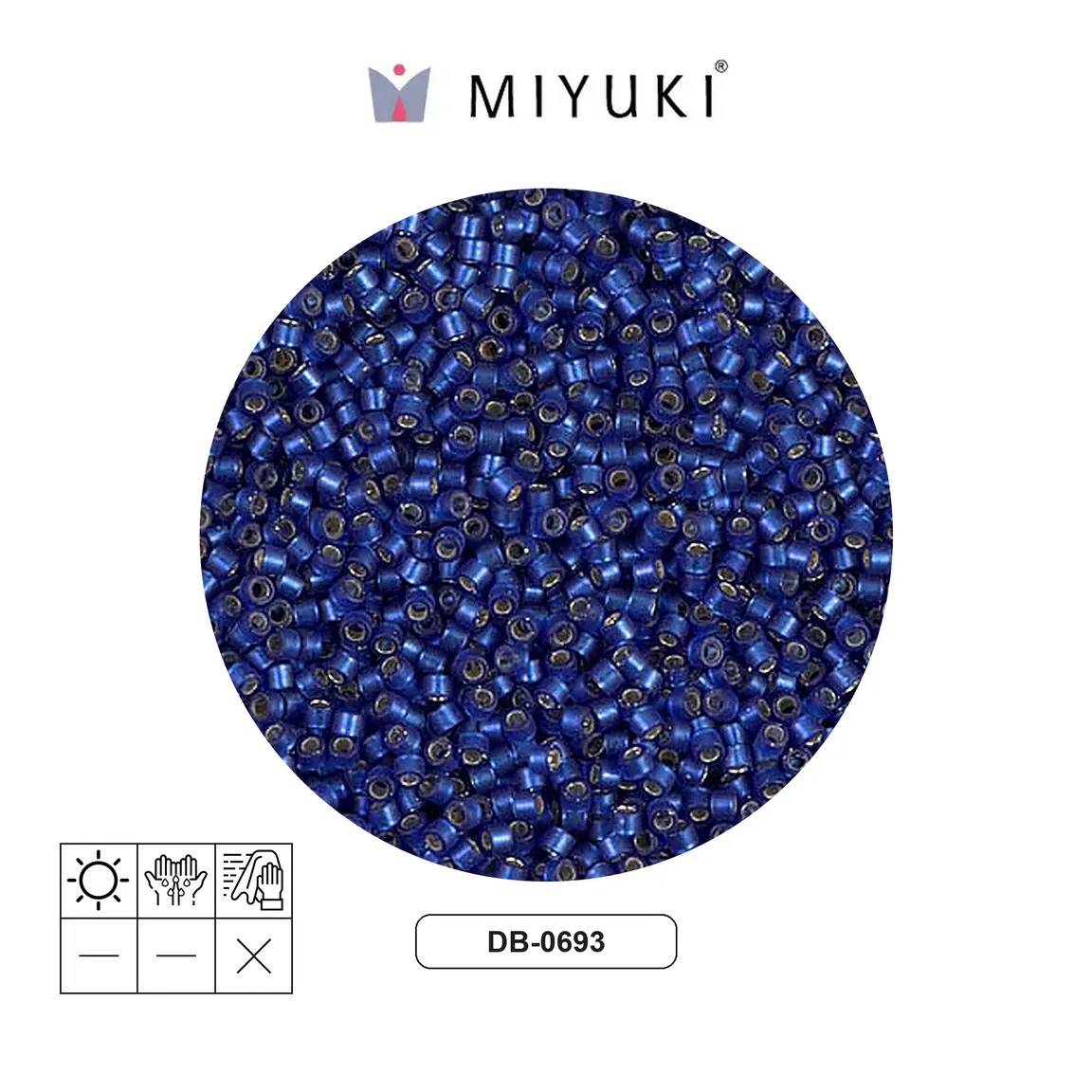 Miyuki delica 11/0 DB0693 mate plateado forrado dusk azul x 50g