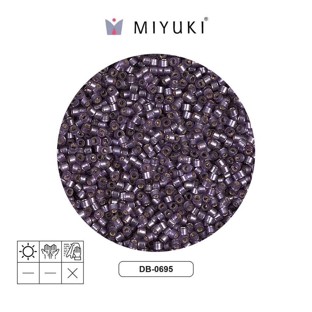 Miyuki delica 11/0 DB0695 mate plateado forrado mulberry x 50g