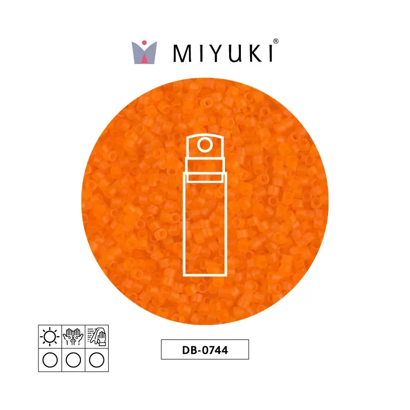Miyuki delica 11/0 DB0744 mate transparente naranja x 10g