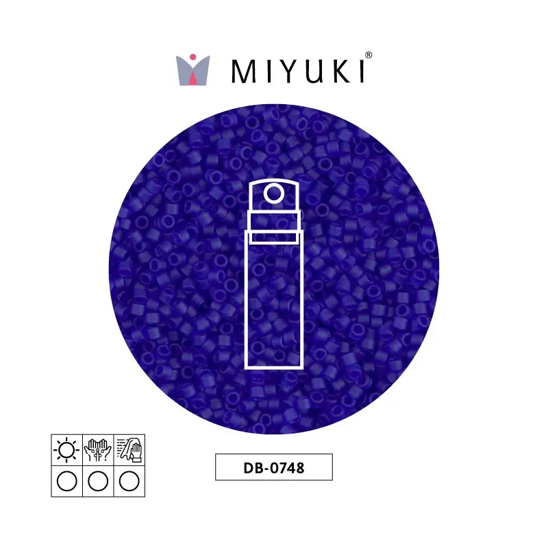 Miyuki delica 11/0 DB0748 mate transparente azul x 10g
