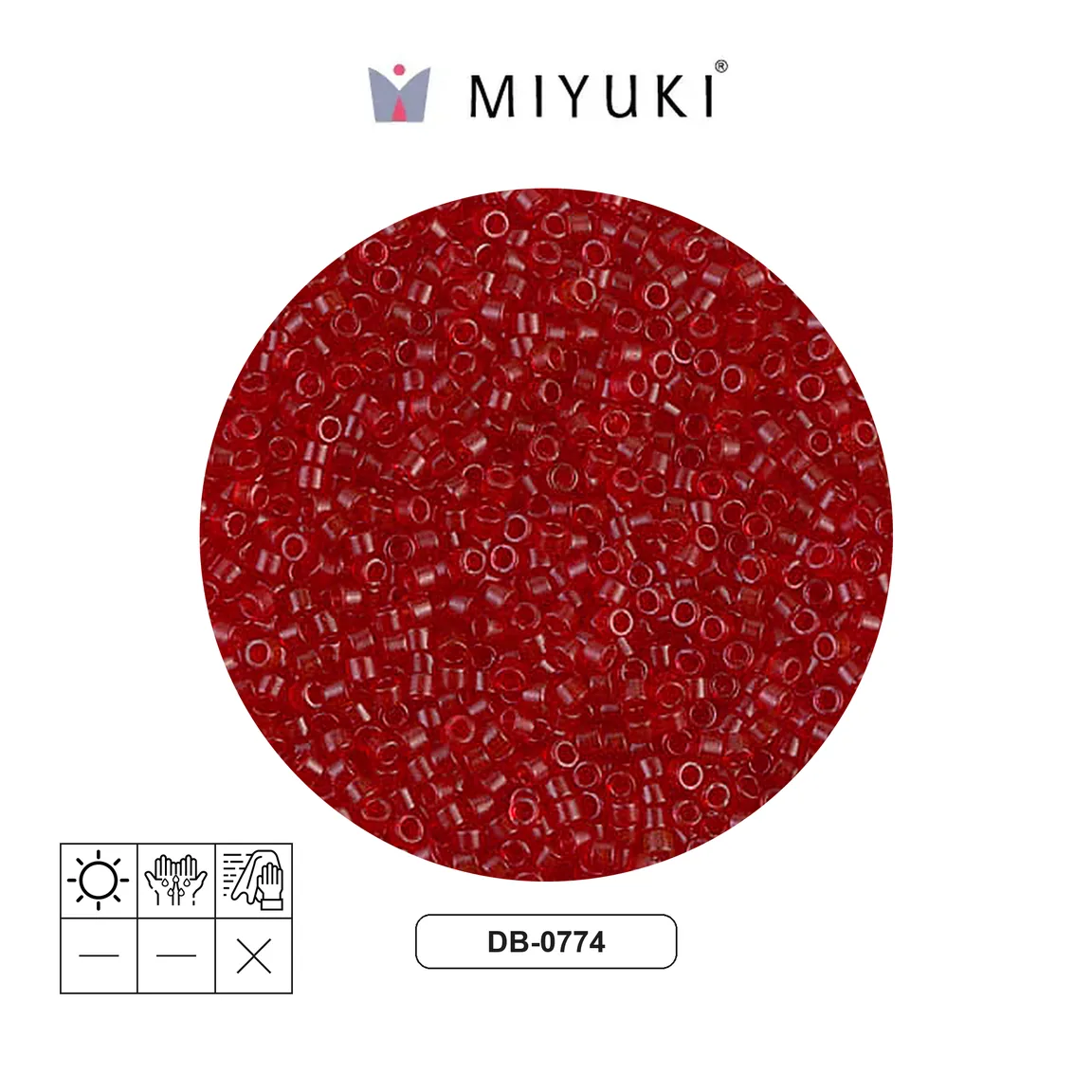 Miyuki delica 11/0 DB0774 mate transp rojo x 50g
