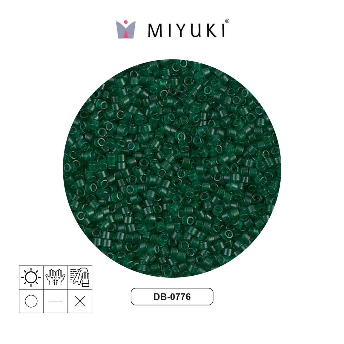 Miyuki delica 11/0 DB0776 mate transp kelly x 50g