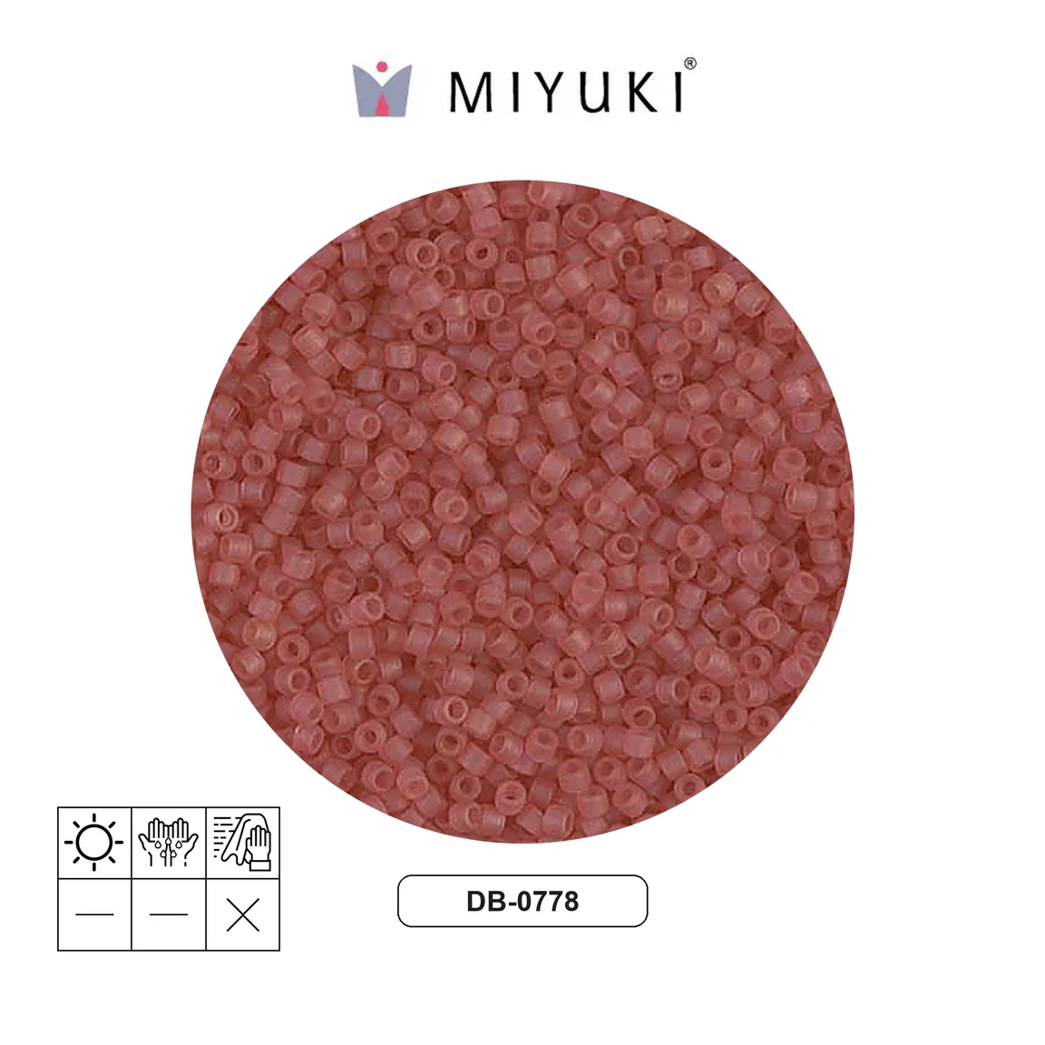 Miyuki delica 11/0 DB0778 mate transparente oscuro rosa x 50g