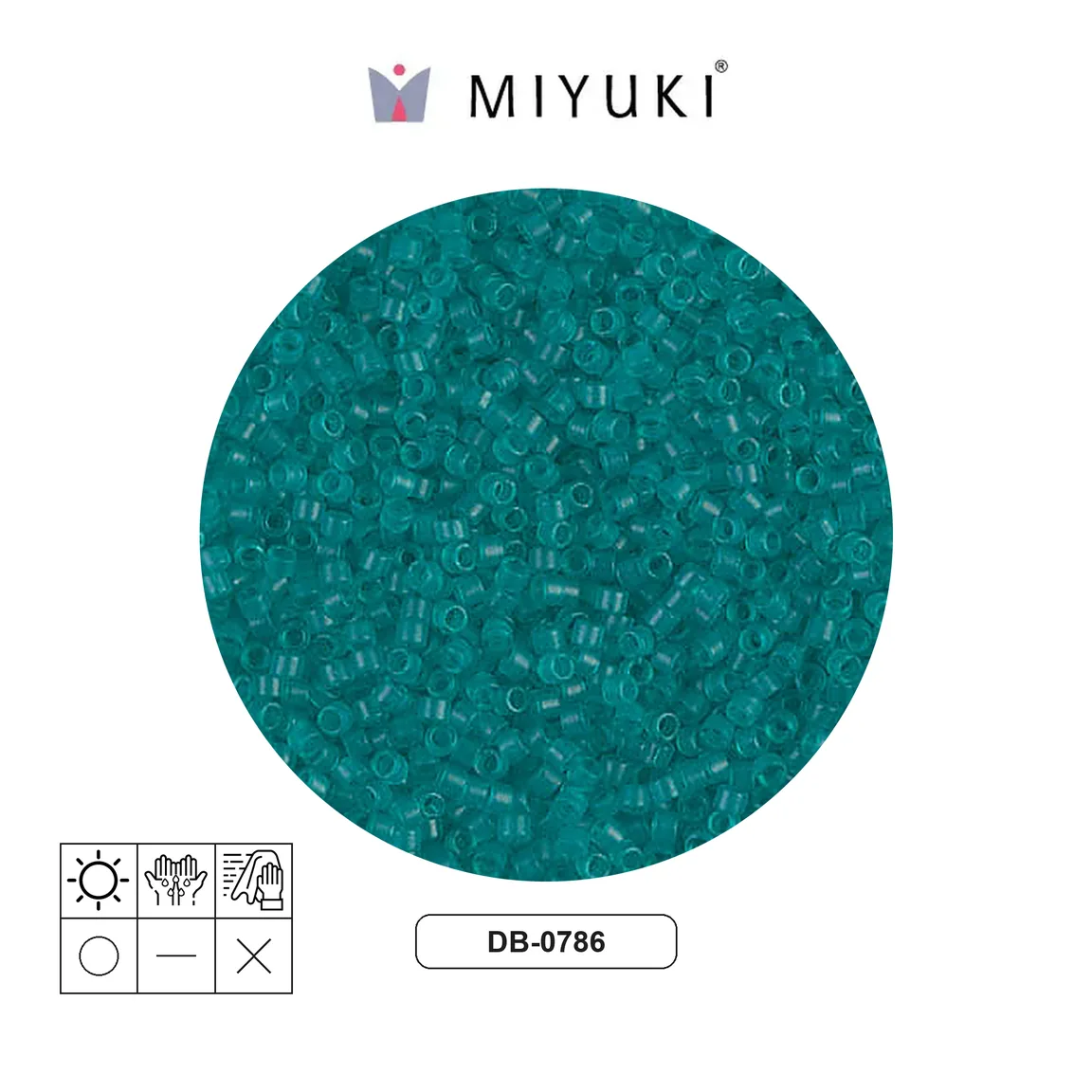 Miyuki delica 11/0 DB0786 mate transparente azul verdoso x 50g
