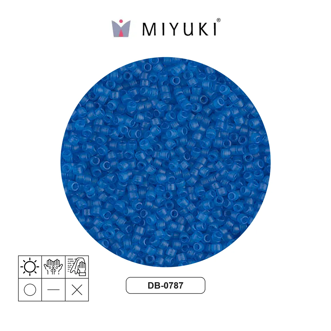 Miyuki delica 11/0 DB0787 mate transparente capri azul x 50g