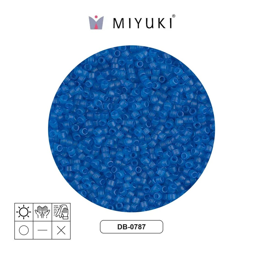 Miyuki delica 11/0 DB0787 mate transparente capri azul x 50g