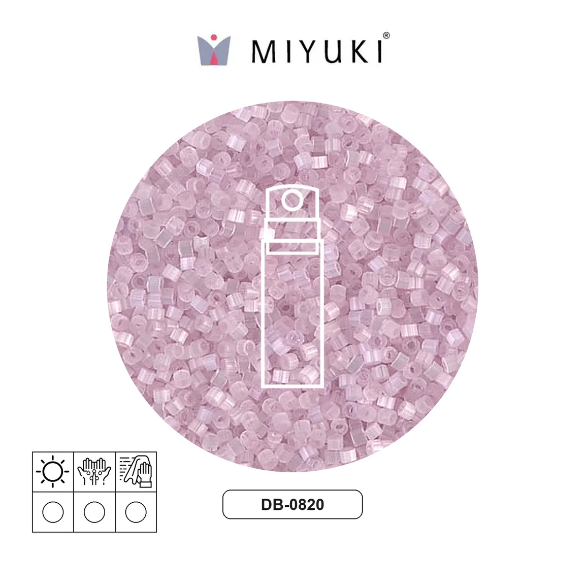 Miyuki delica 11/0 DB0820 claro rosado sedoso satinado x 10g