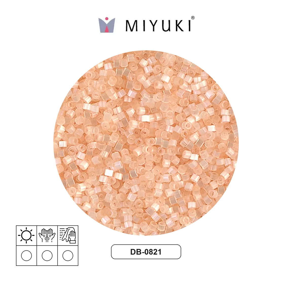 Miyuki delica 11/0 DB0821 pálido naranja satinado x 50g