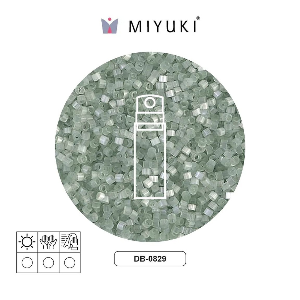 Miyuki delica 11/0 DB0829 verde sedoso satinado x 10g