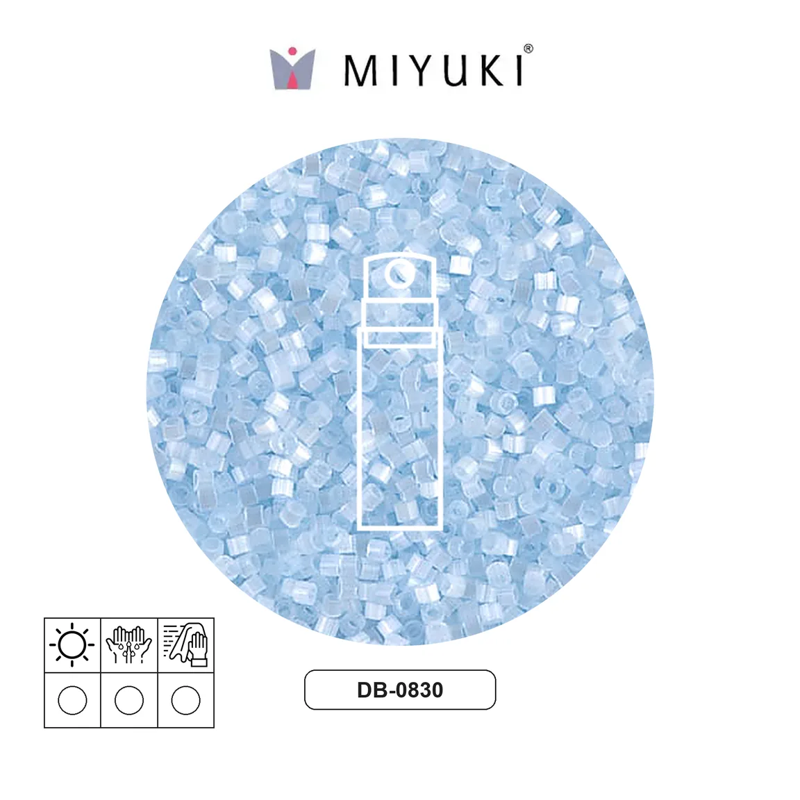 Miyuki delica 11/0 DB0830 azul sedoso satinado x 10g
