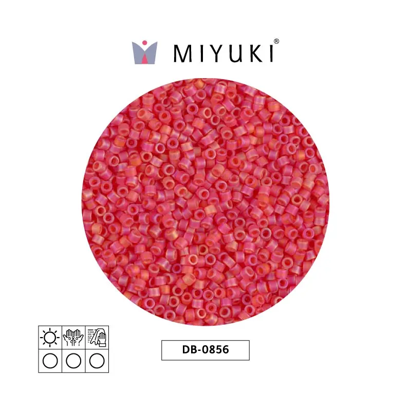 Miyuki delica 11/0 DB0856 mate transparente rojo naranja AB x 50g
