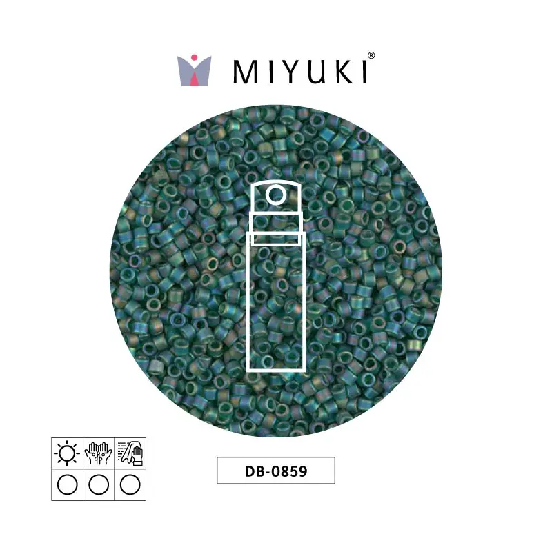 Miyuki delica 11/0 DB0859 mate transparente oscuro esmerald AB x 10g