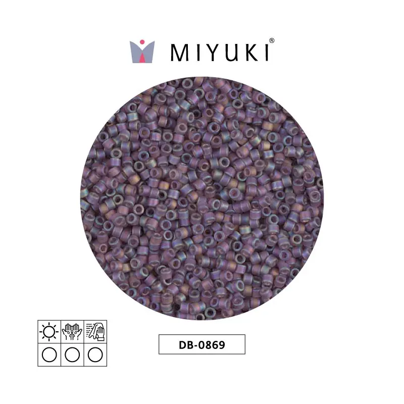 Miyuki delica 11/0 DB0869 mate transparente mauve AB iridiscentex 50g