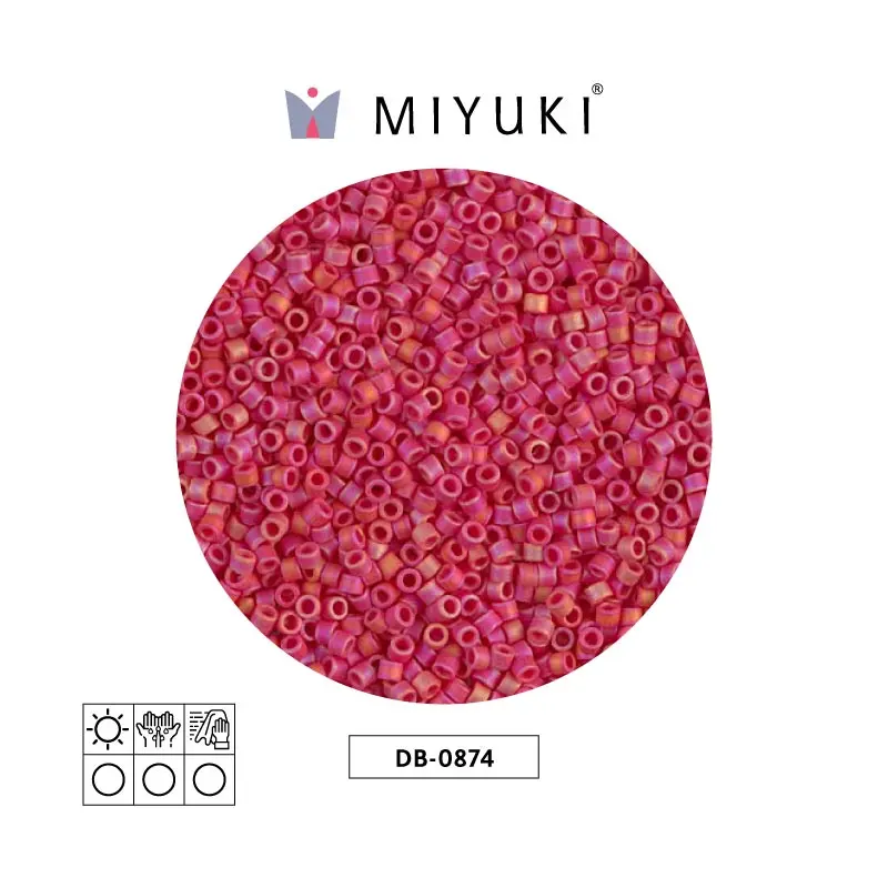 Miyuki delica 11/0 DB0874 mate opaco rojo AB x 50g