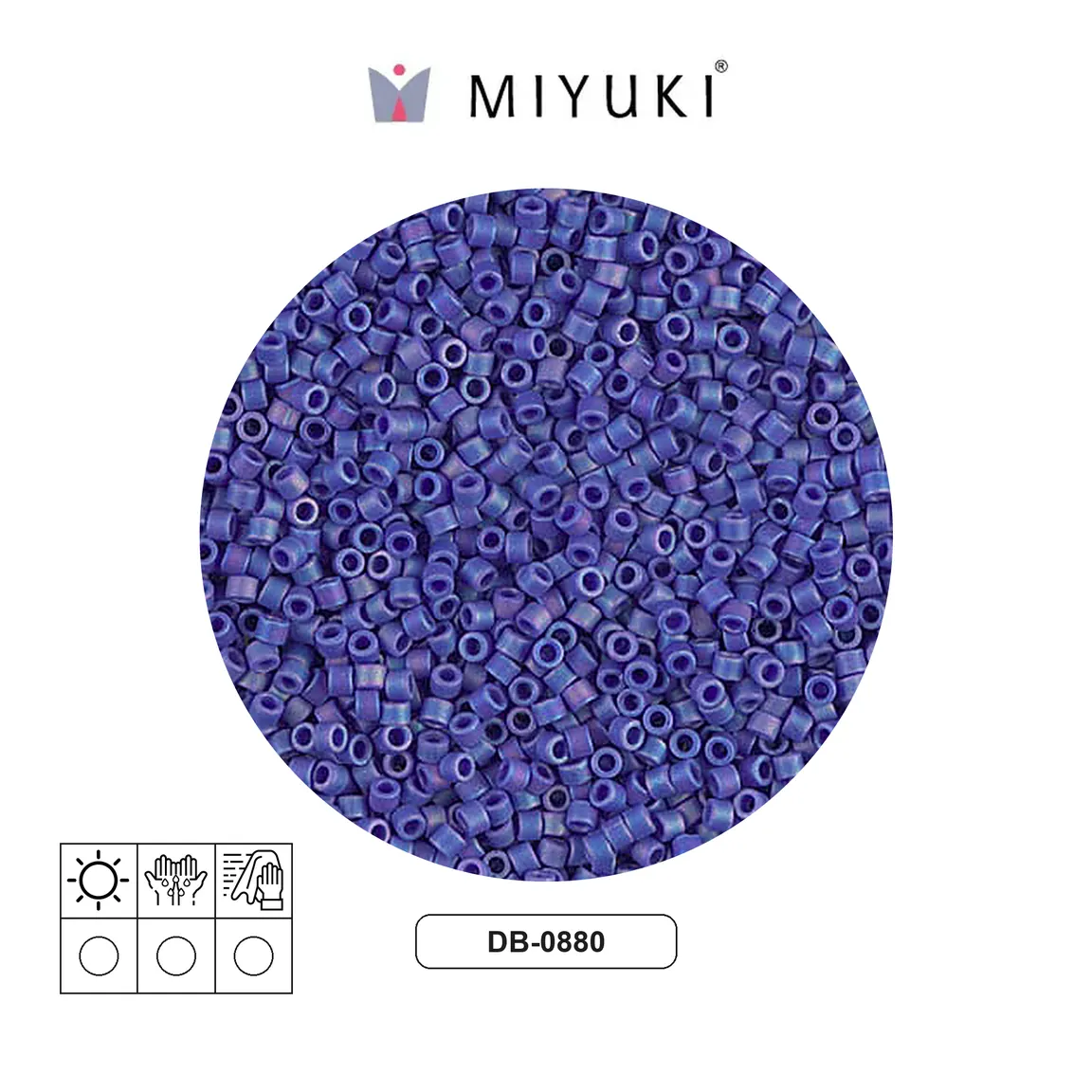 Miyuki delica 11/0 DB0880 mate opaco azul AB iridiscentex 50g