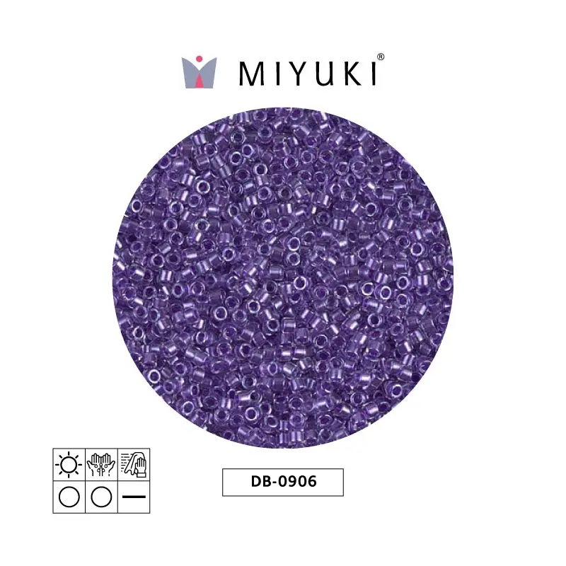 Miyuki delica 11/0 DB0906 sparkling morado forrado cristal x 50g