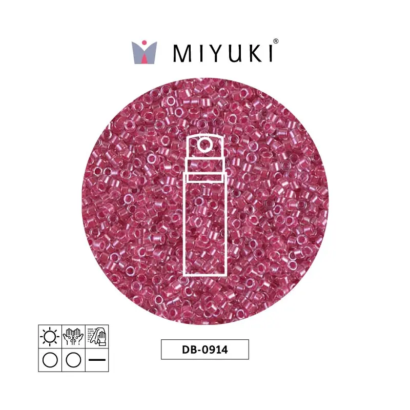 Miyuki delica 11/0 DB0914 sparkling rosa forrado cristal x 10g