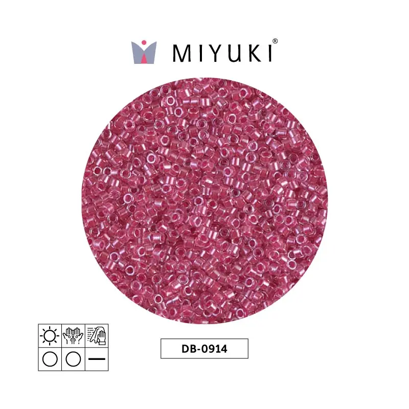 Miyuki delica 11/0 DB0914 sparkling rosa forrado cristal x 50g