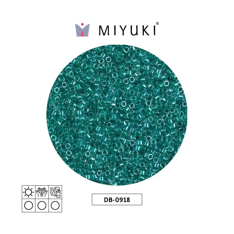 Miyuki delica 11/0 DB0918 sparkling oscuro azul verde forrado cristal x 50g