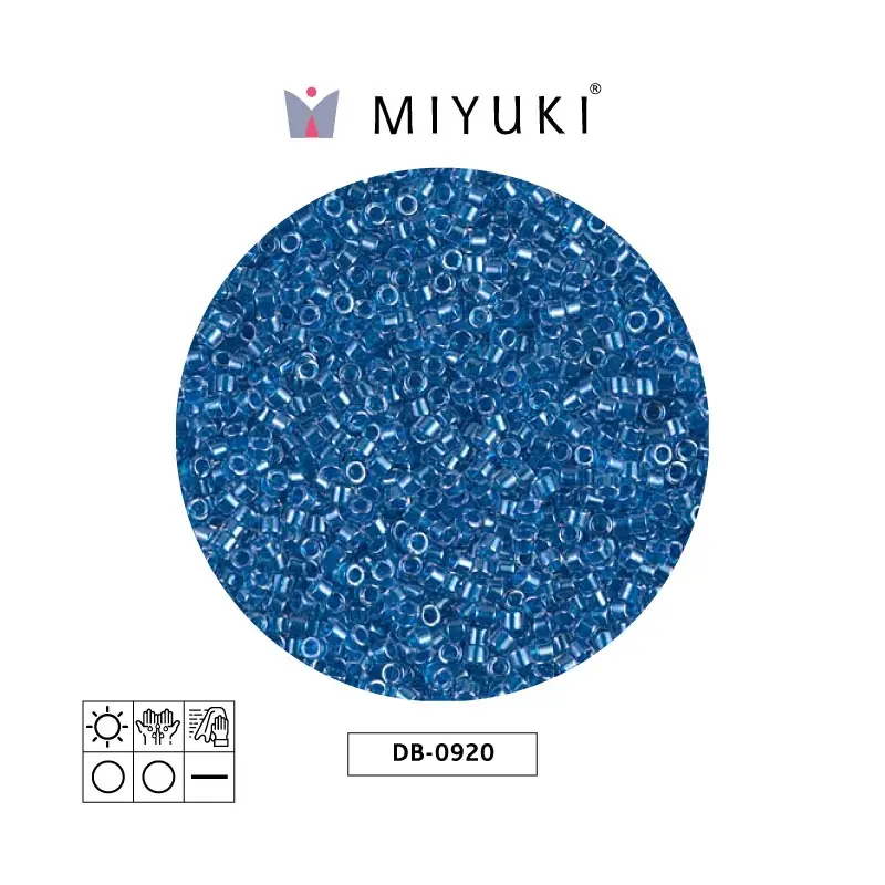 Miyuki delica 11/0 DB0920 sparkling cerulean azul forrado cristal x 50g