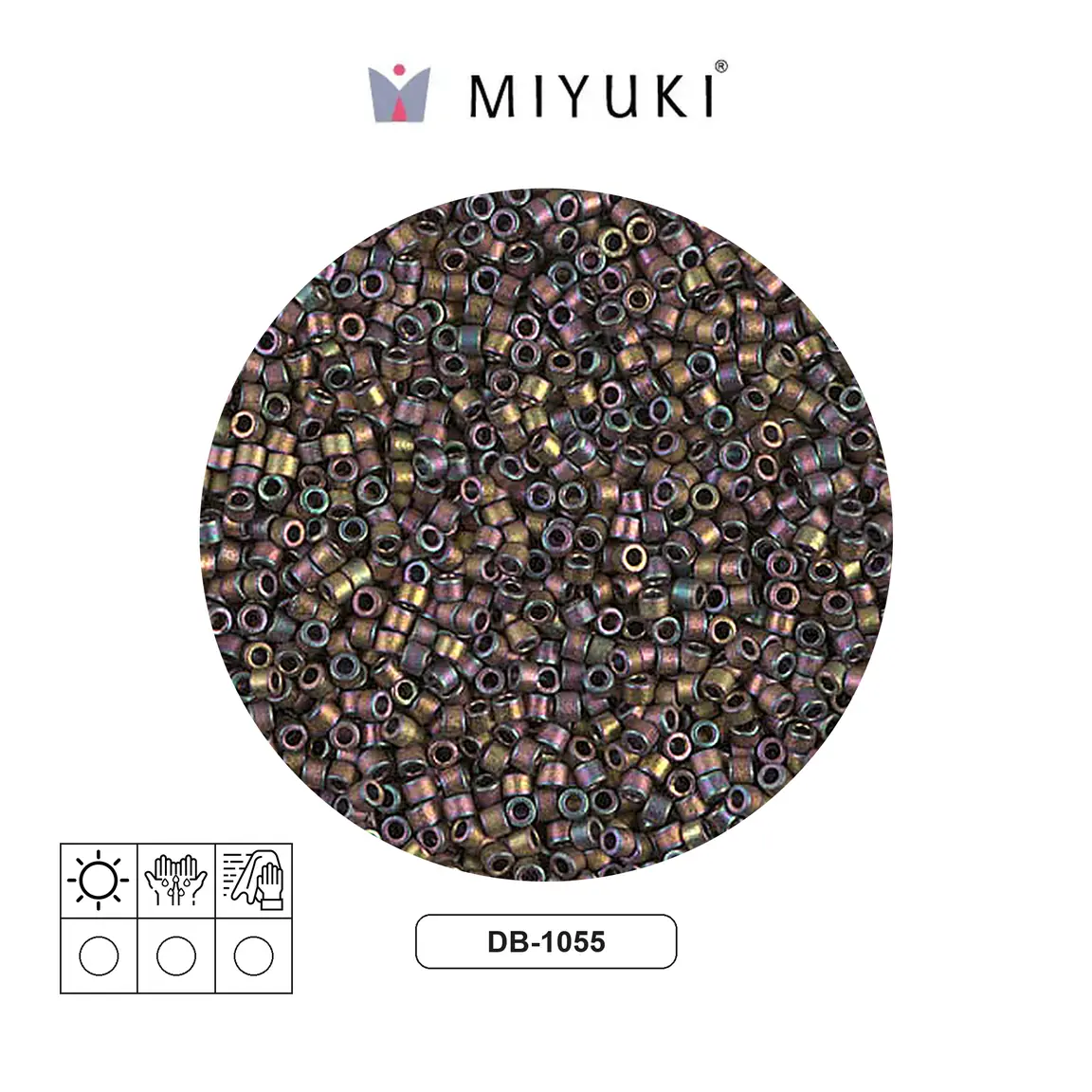 Miyuki delica 11/0 DB1055 mate metalizado red-green/gold x 50gr