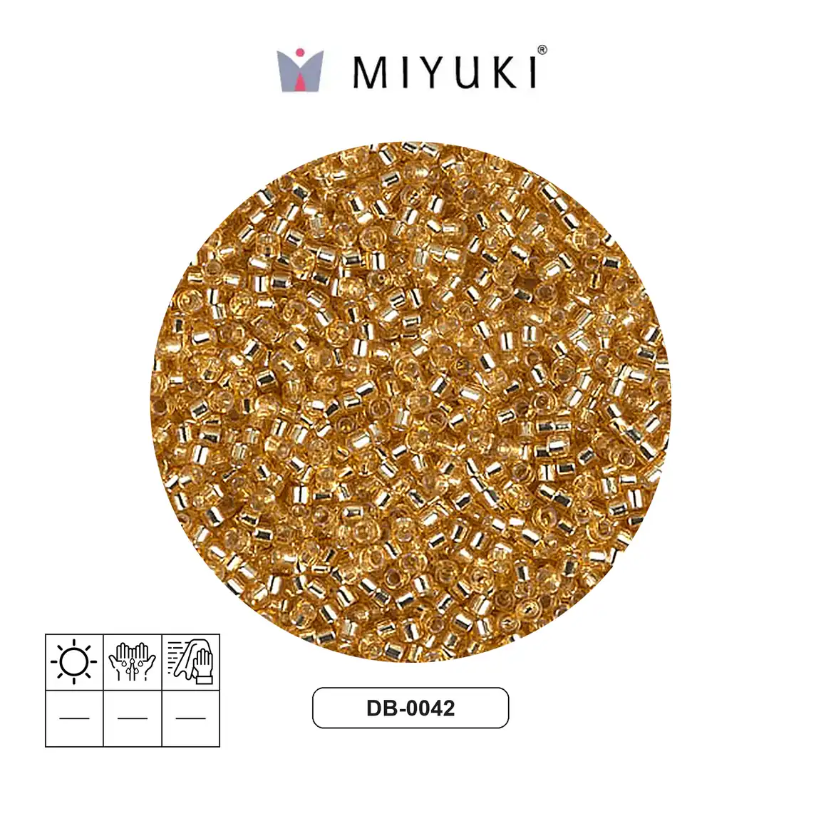 Miyuki delica 11/0 DB0042 dorado forrado cristal x 500g
