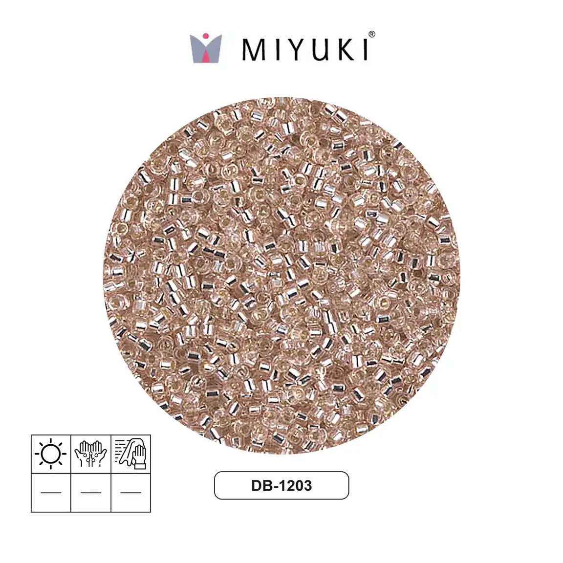 Miyuki delica 11/0 DB1203 plateado forrado rosado niebla x 50g