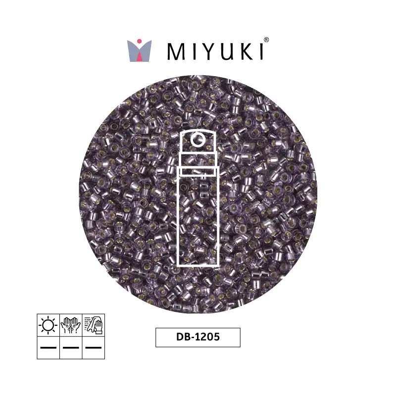 Miyuki delica 11/0 DB1205 silver lined light amethyst x 10g