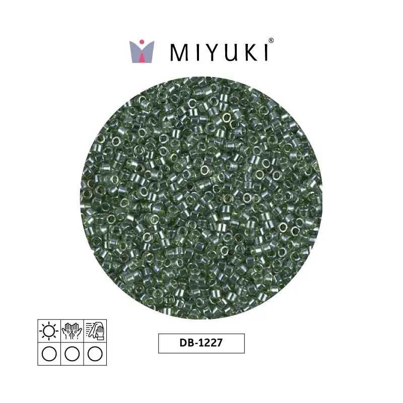 Miyuki delica 11/0 DB1227 transparente verde lusterr x 50g