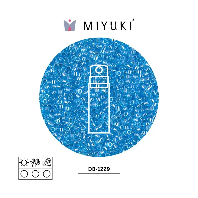 Miyuki delica 11/0 DB1229 transparente ocean azul x 10g