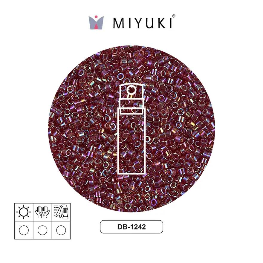 Miyuki delica 11/0 DB1242 transp. oscuro rojo AB x 10g