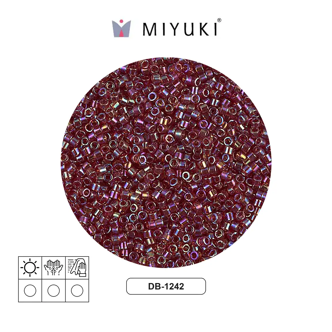 Miyuki delica 11/0 DB1242 transp. oscuro rojo AB x 50g