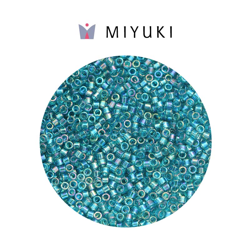 Miyuki delica 11/0 DB1248 transparente caribbean azul verdoso AB x 50 Gramos