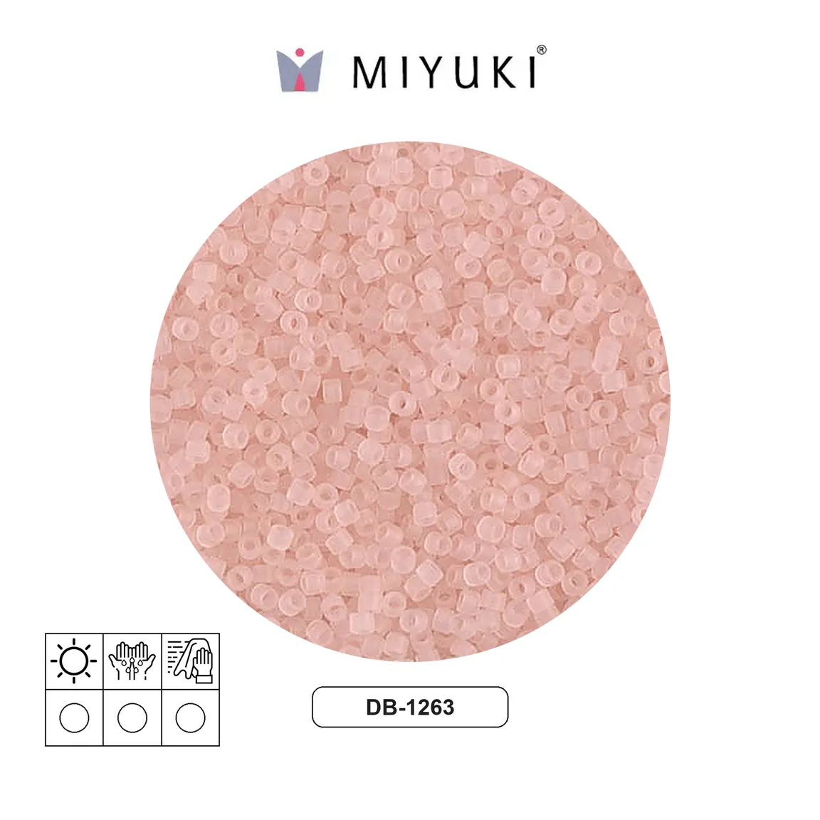 Miyuki delica 11/0 DB1263 mate transparente rosado niebla x 50g