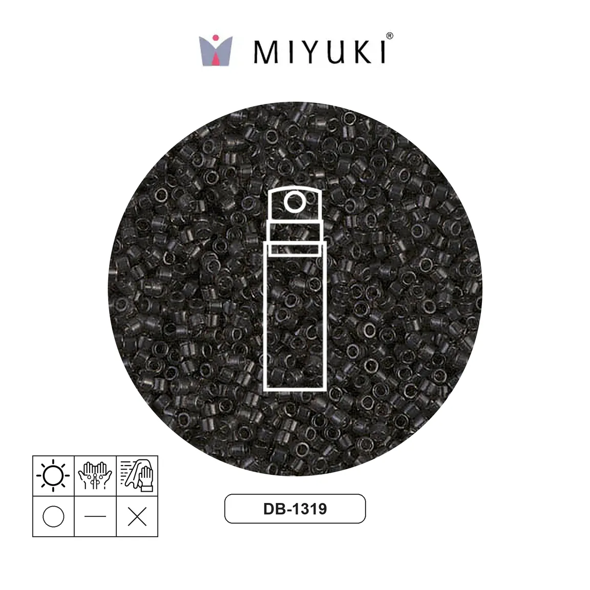 Miyuki delica 11/0 DB1319 transparente oscuro gris x 10g
