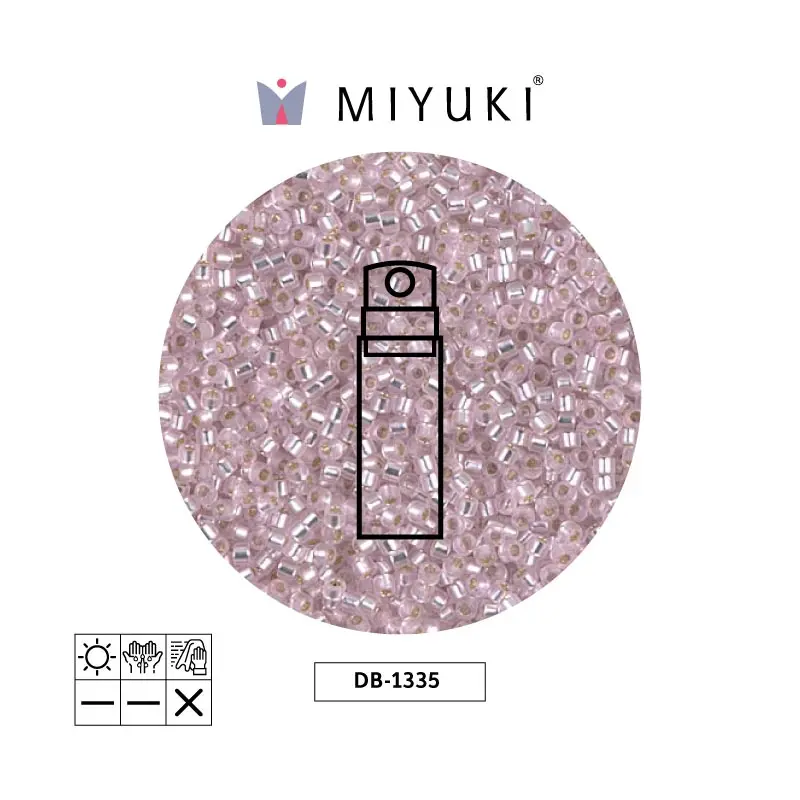 Miyuki delica 11/0 DB1335 plateado forrado rosado x 10g