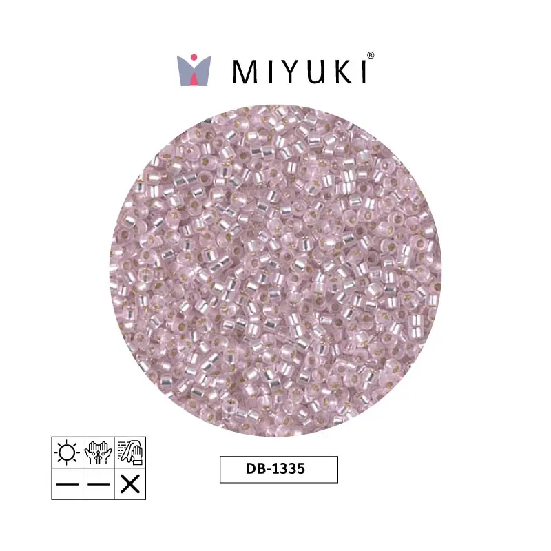 Miyuki delica 11/0 DB1335 plateado forrado rosado x 50g