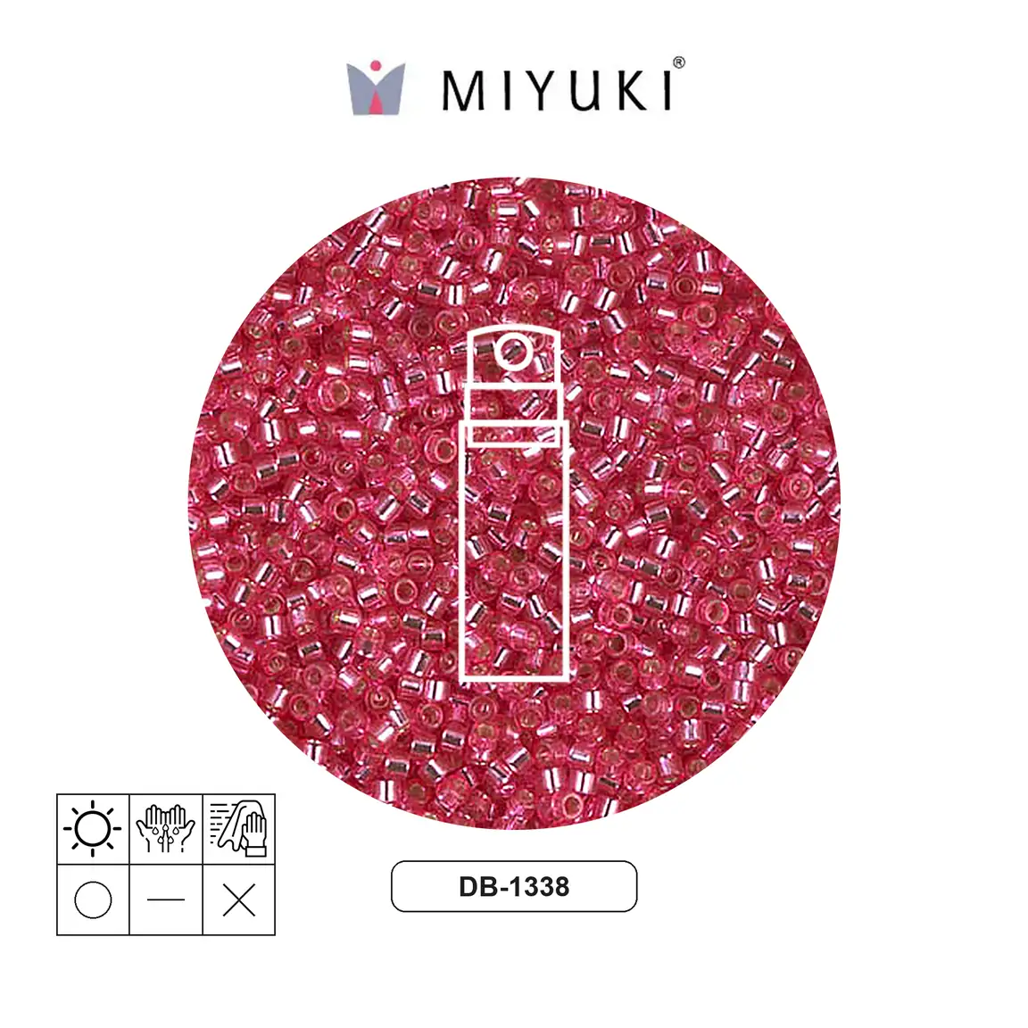 Miyuki delica 11/0 DB1338 plateado forrado rosa x 10g