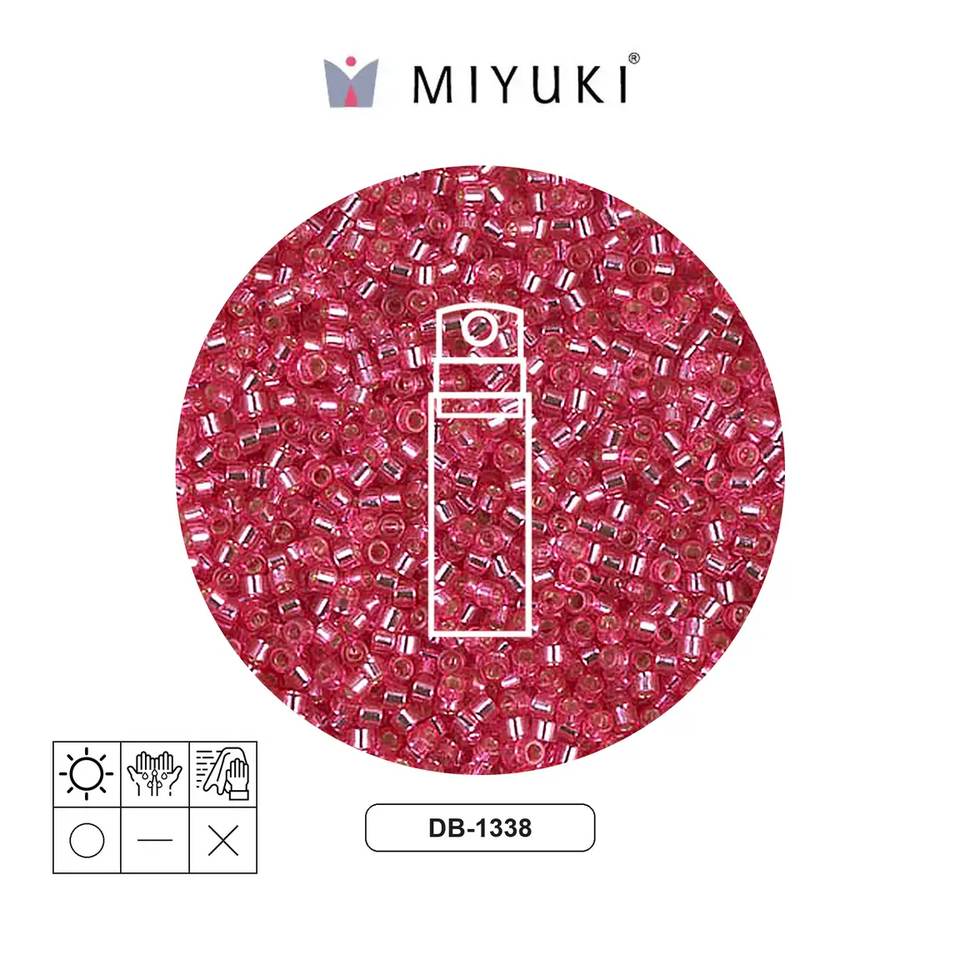 Miyuki delica 11/0 DB1338 plateado forrado rosa x 10g