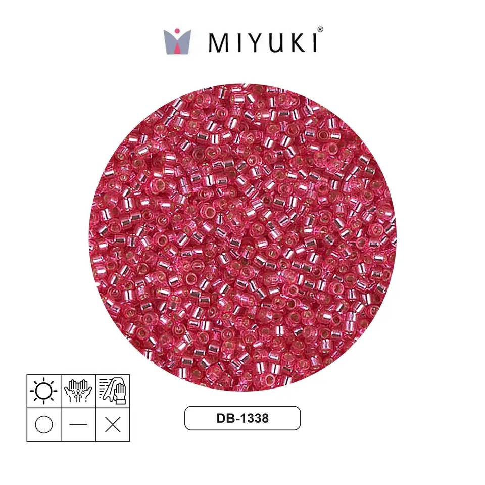 Miyuki delica 11/0 DB1338 plateado forrado rosa x 50g