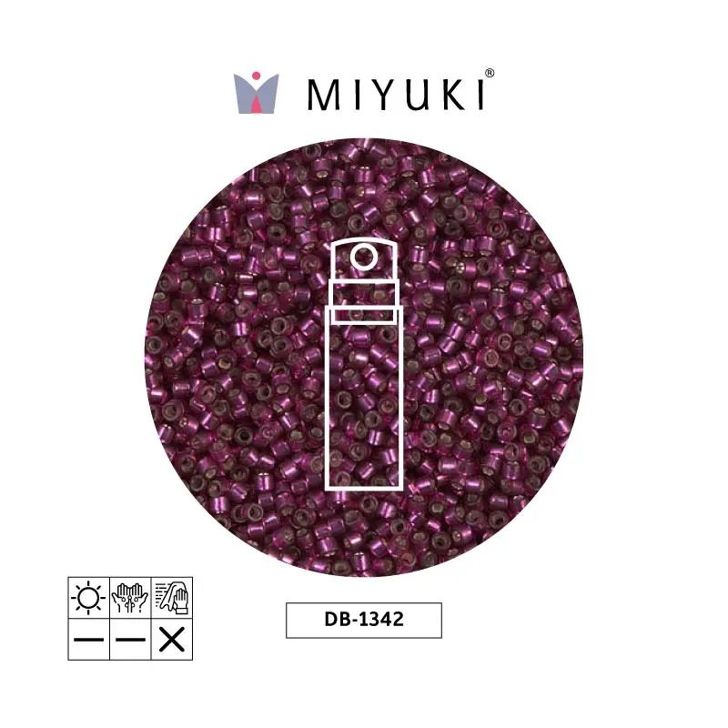 Miyuki delica 11/0 DB1342 plateado forrado rasperry x 10g