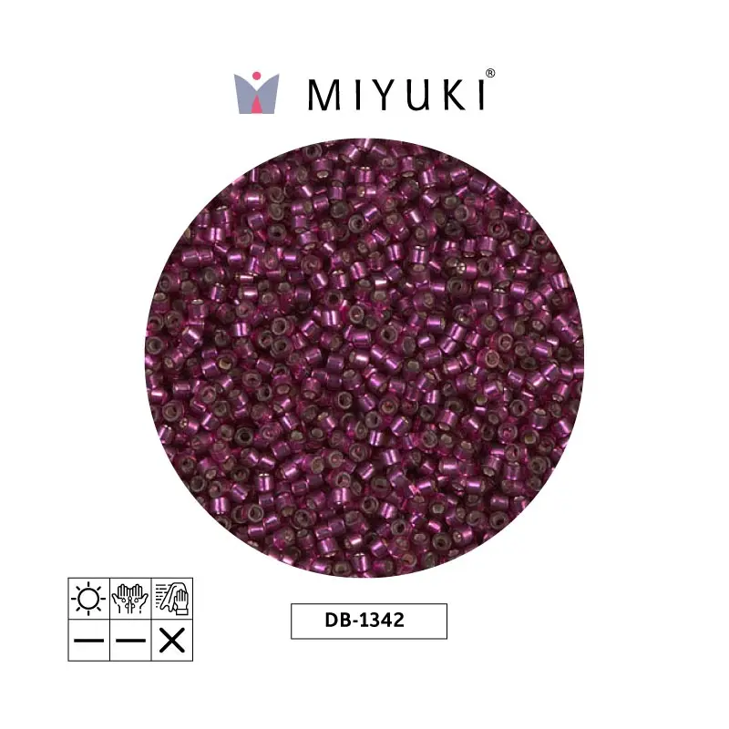 Miyuki delica 11/0 DB1342 plateado forrado rasperry x 50g