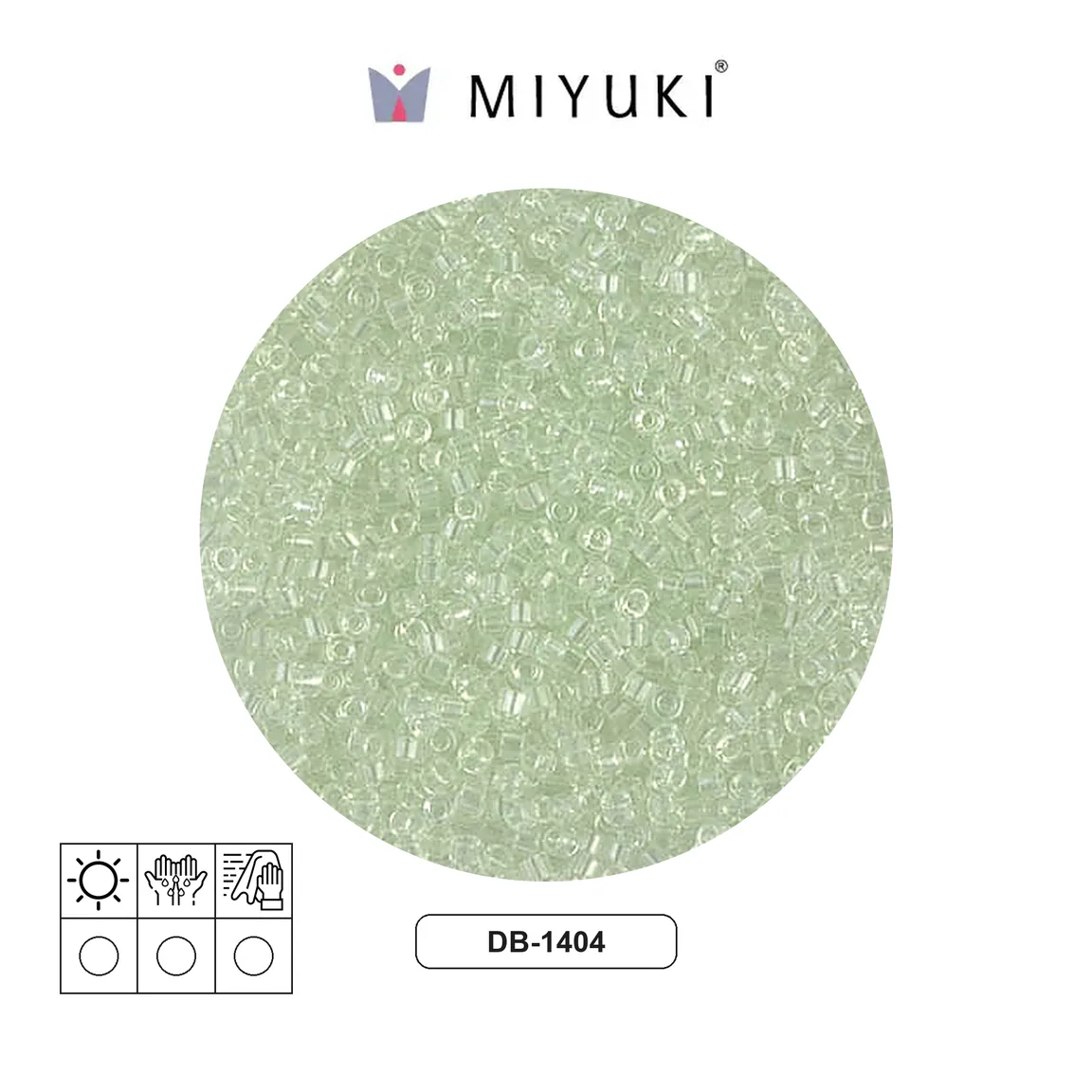 Miyuki delica 11/0 DB1404 transparente pálido verde niebla x 50g