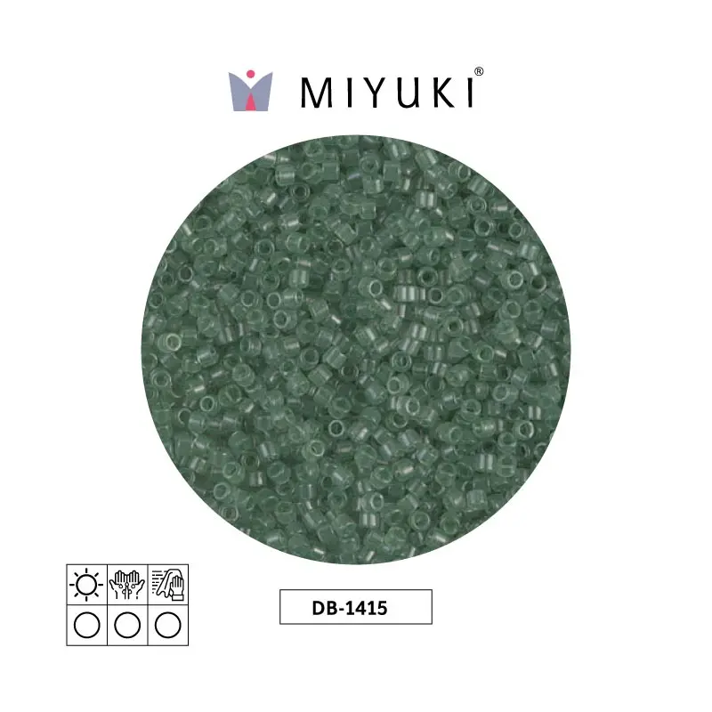 Miyuki delica 11/0 DB1415 transparente claro moss verde x 50g