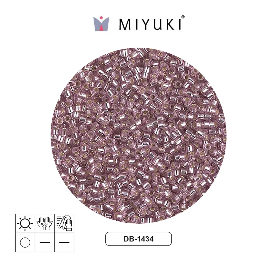 Miyuki delica 11/0 DB1434 plateado forrado pálido rosa x 50g