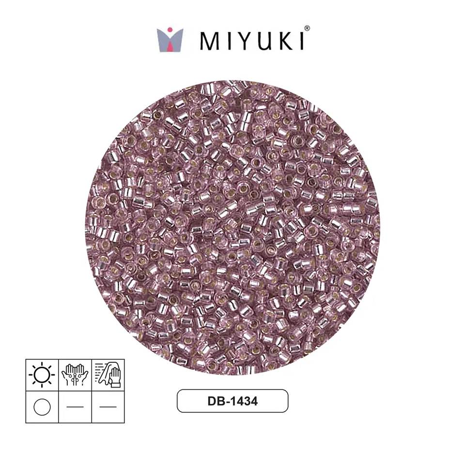 Miyuki delica 11/0 DB1434 plateado forrado pálido rosa x 50g